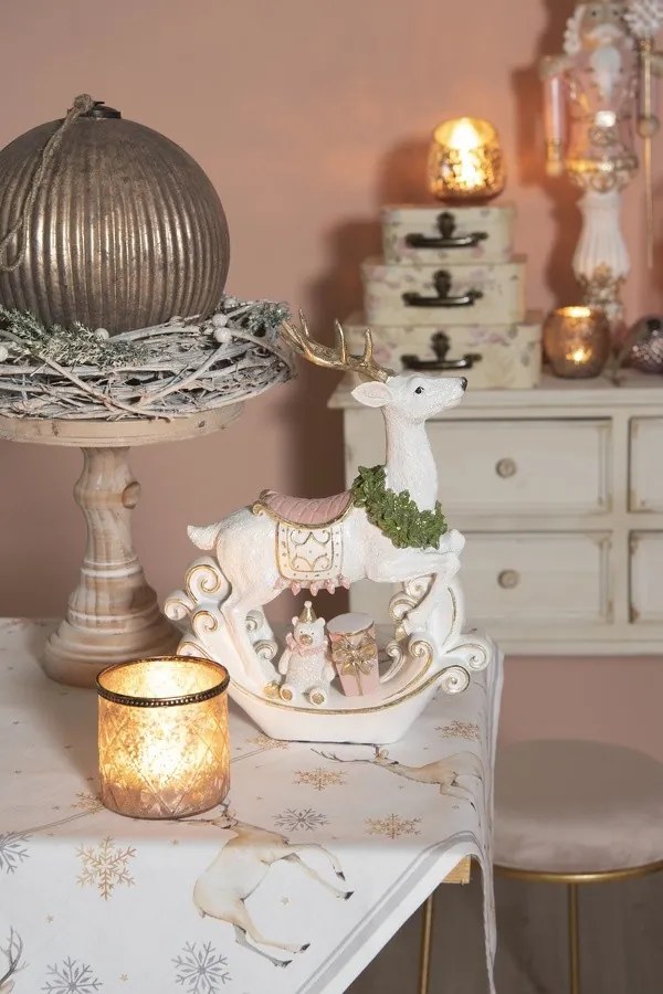 Ružovo zlatý sklenený svietnik - Ø 10 * 10 cm