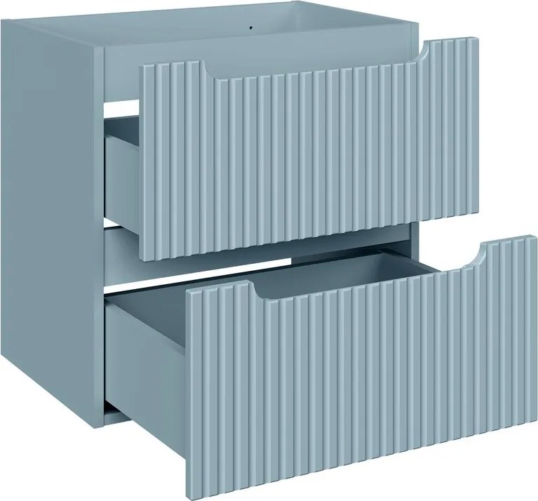 Závěsná skříňka pod umyvadlo Nova Denim s deskou a košem na prádlo 100 cm modrá/dub coast eovke