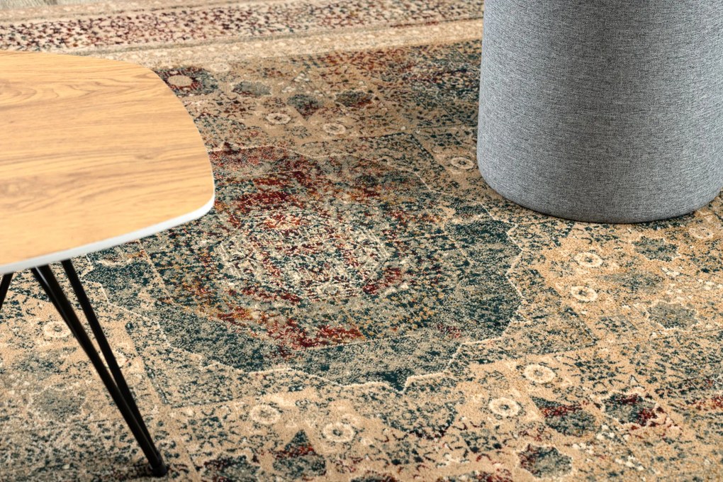 Vlnený koberec OMEGA MAMLUK Rozeta vintage krémová Veľkosť: 170x235 cm