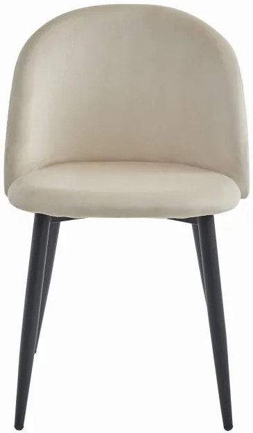 Set dvoch jedálenských stoličiek BELLO zamatové béžové (čierne nohy) 2ks