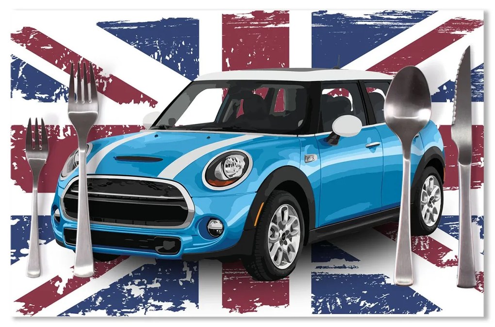 Sablio Prestieranie Mini sedan Britská vlajka: 40x30cm