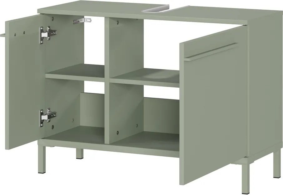 Zelená matná skrinka pod umývadlo 80x59 cm Laurino – Germania