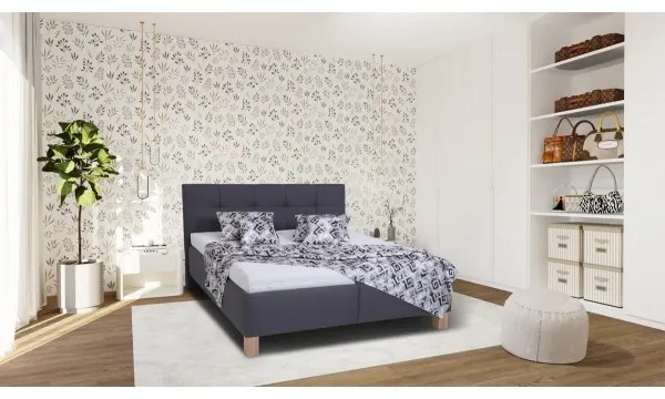 Čalúnená posteľ MARIA 160x200 cm s úložným priestorom, bez matraca, sivá