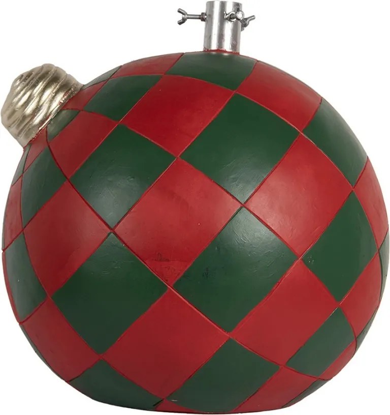 Červeno-zelený stojan na stromek koule Christmas Bauble - 42*42*43 cm