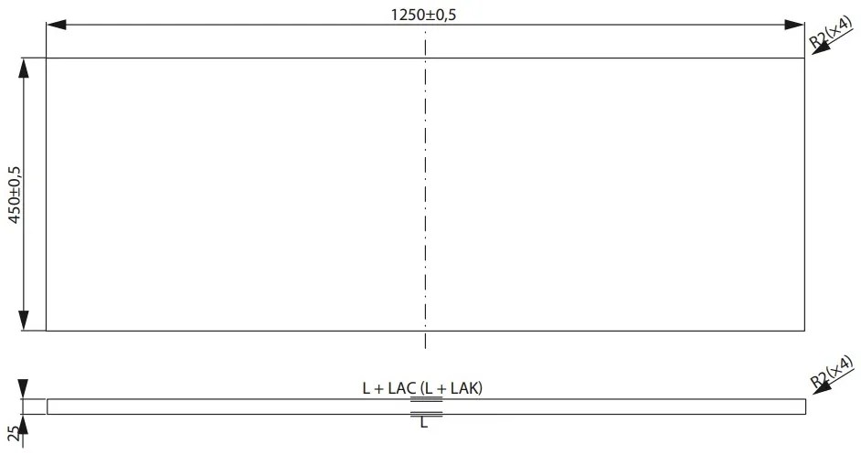 Cersanit City, pultová doska 125x45x2,5 cm, dub, S584-056