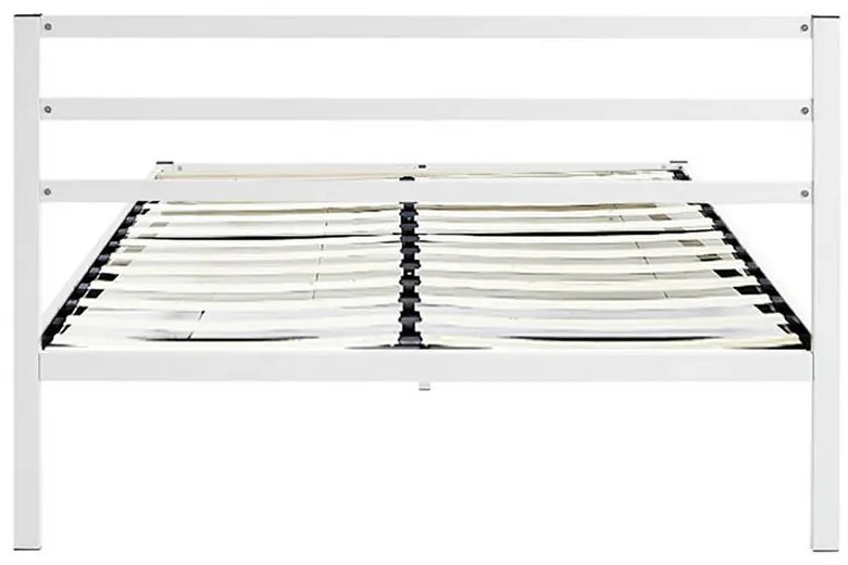Kovový posteľový rám s lamelami v rôznych veľkostiach a farbách, 160x200 cm, Bella, biely