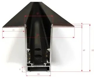 Alfa Track Magnetic52 3M Gips1 + 2X End Cap Bk