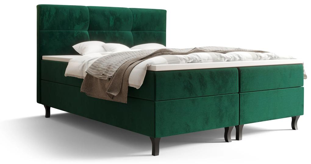 Manželská posteľ Boxspring 160 cm Lumba Comfort (olivová) (s matracom a úložným priestorom). Vlastná spoľahlivá doprava až k Vám domov. 1056108