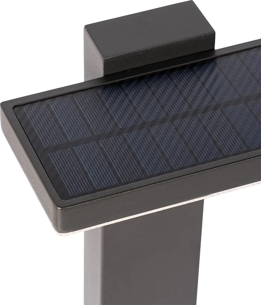 Vonkajšia stojaca lampa tmavosivá 80 cm vrátane LED a stmievateľného svetla na solár - Sunnie