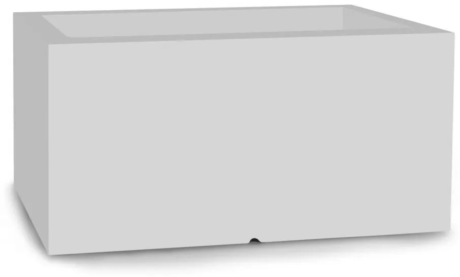 Biely kvetináč LUNGO s osvetlením LED 75 x 38 cm