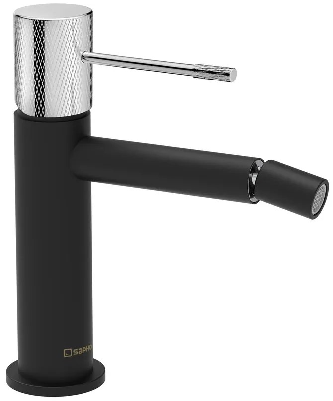 Sapho Sapho, SOLARIS stojanková bidetová batéria, čierna mat/chróm, WD003BC