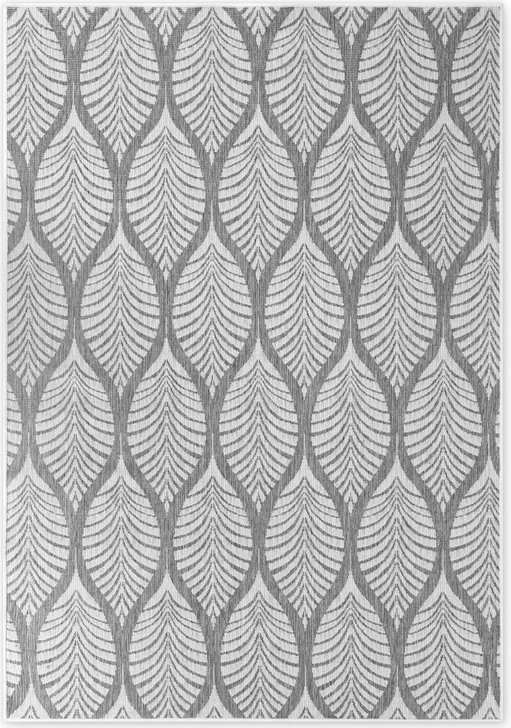 NORTHRUGS, Kusový koberec Duet Liora 106246 White/Gray - na von aj na doma, 120x170, šedá, chodba / predsieň