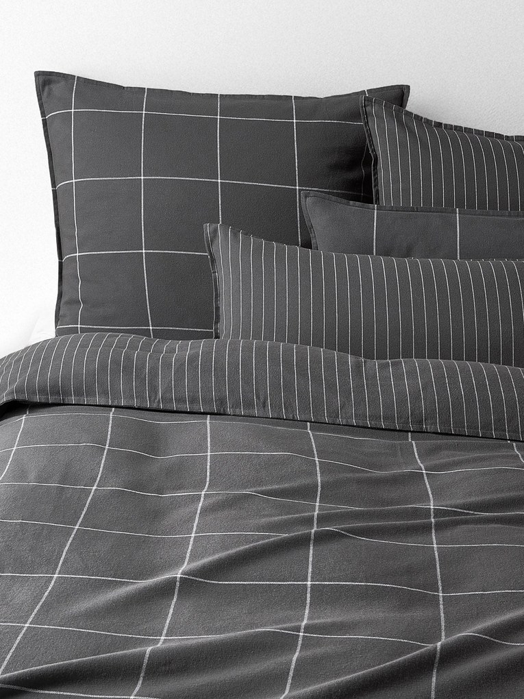 Kockovaná flanelová obojstranná obliečka na paplón Noelle