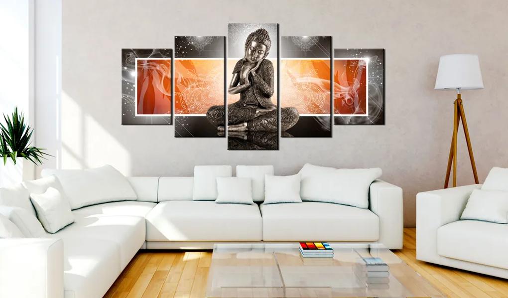 Artgeist Obraz - Buddha and ornaments Veľkosť: 100x50, Verzia: Premium Print
