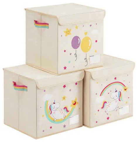Detské stohovateľné boxy na hračky RFB710W03 (3 ks)