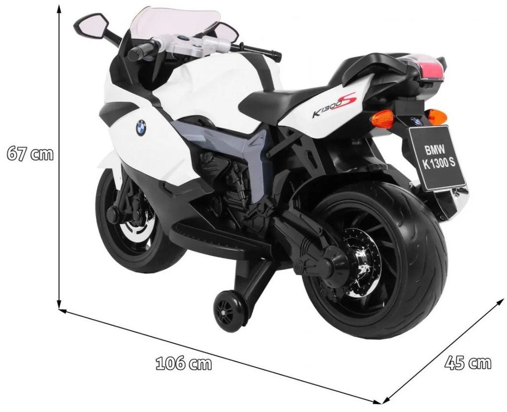 RAMIZ ELEKTRICKÁ MOTORKA BMW K1300S - BIELA - RC-550SMP/10500RPM - BATÉRIA 12V/5,5Ah - 2022