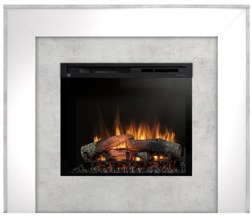 Elektrický krb Zuni 28 beton/biely