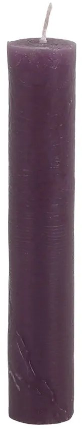Fialová úzka krátka sviečka Short dinner plum - Ø 2*11cm / 4h