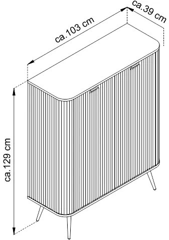 Komoda Zova 103 cm čierna/zlatá