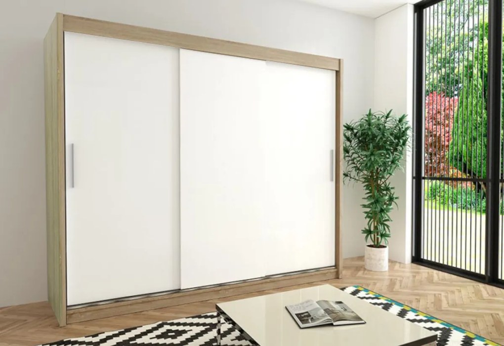 Posuvná skriňa MORI 150, 150x200x62, biela