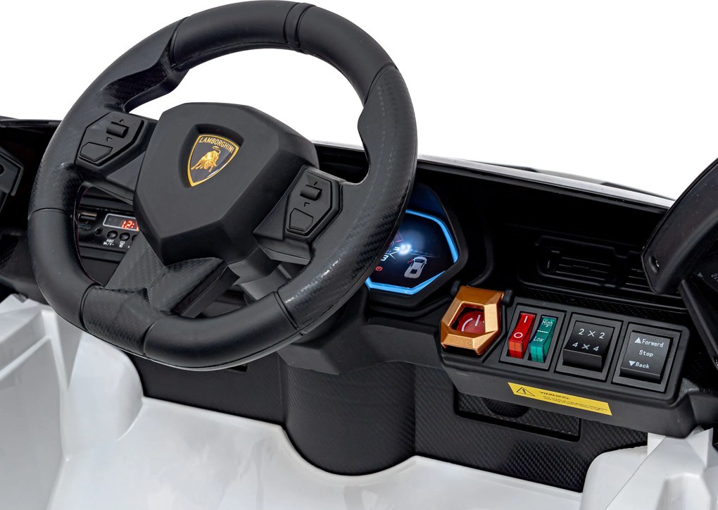 Ramiz Lamborghini SIAN Batéria pre deti biela + diaľkové ovládanie + EVA + pomalý štart + zvuková LED dióda