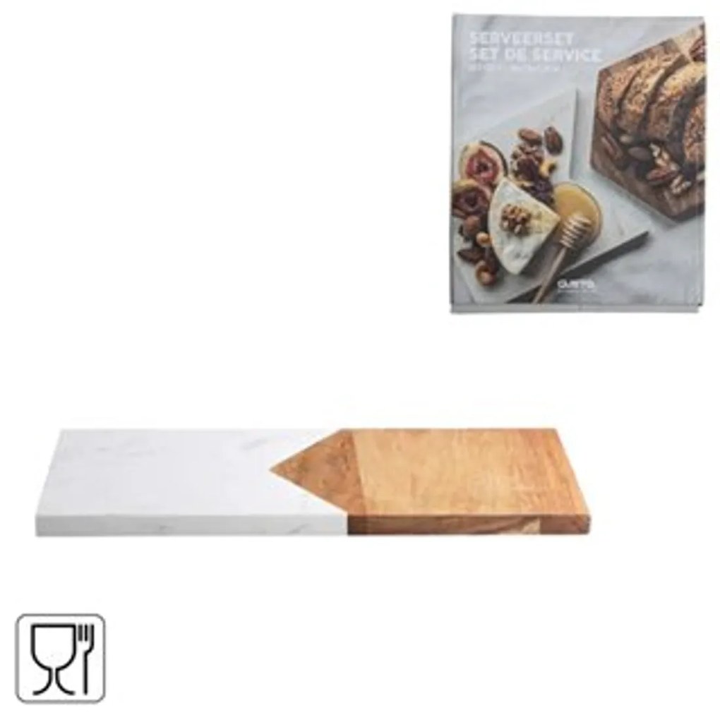 Servírovacia doska z dreva a mramoru GUSTA 30 cm