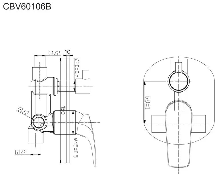 Mereo Mereo, Vaňový set s dvojcestnou podomietkovú batérií, MER-CB650VE1