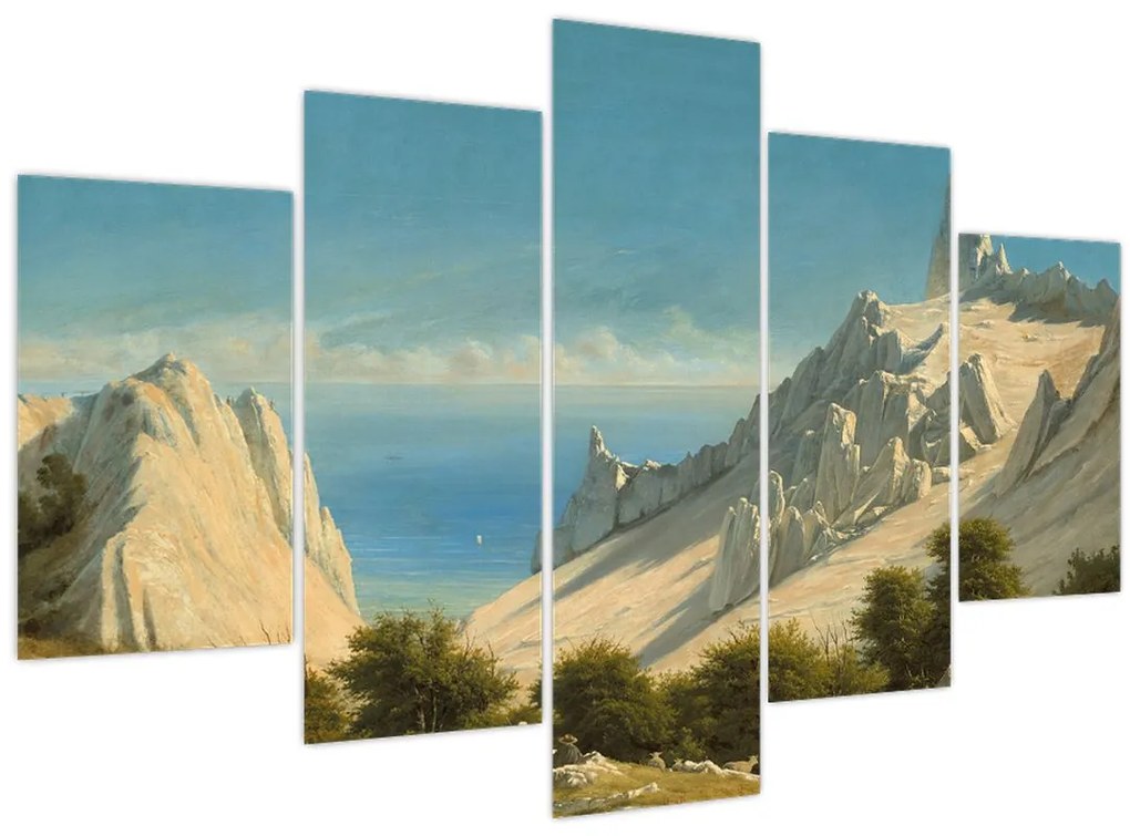 Obraz - Georg Emil Libert, View of Sommerspiret, the Cliffs of Møn, reprodukcia (150x105 cm)