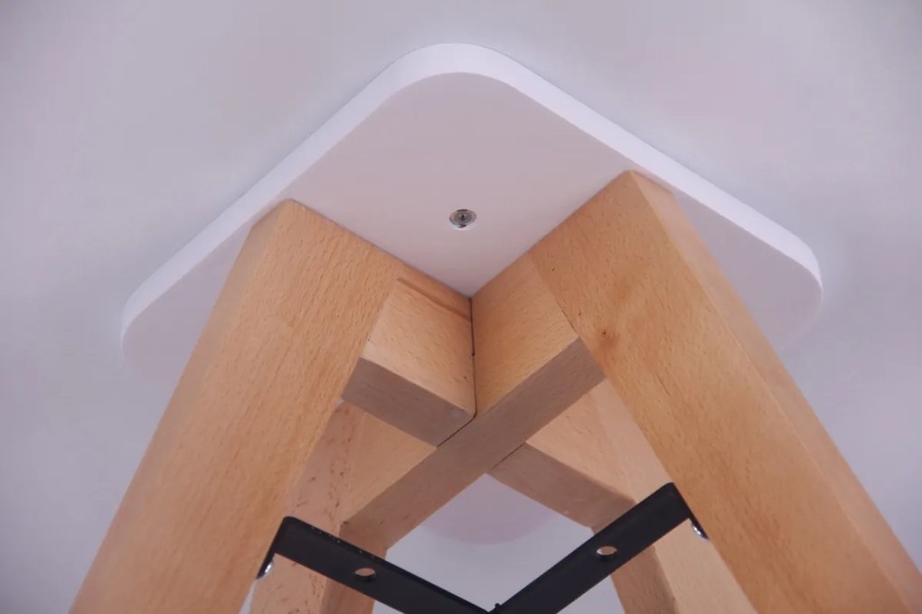 Jedálenský stôl okrúhly Viktor 75, nohy natura - v75 x Ø75 cm - Biela