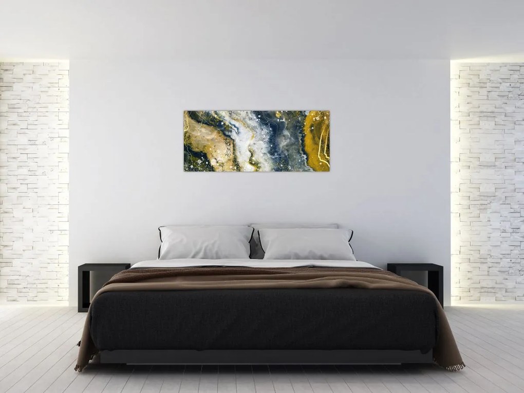 Obraz - Zlatá abstrakcia (120x50 cm)