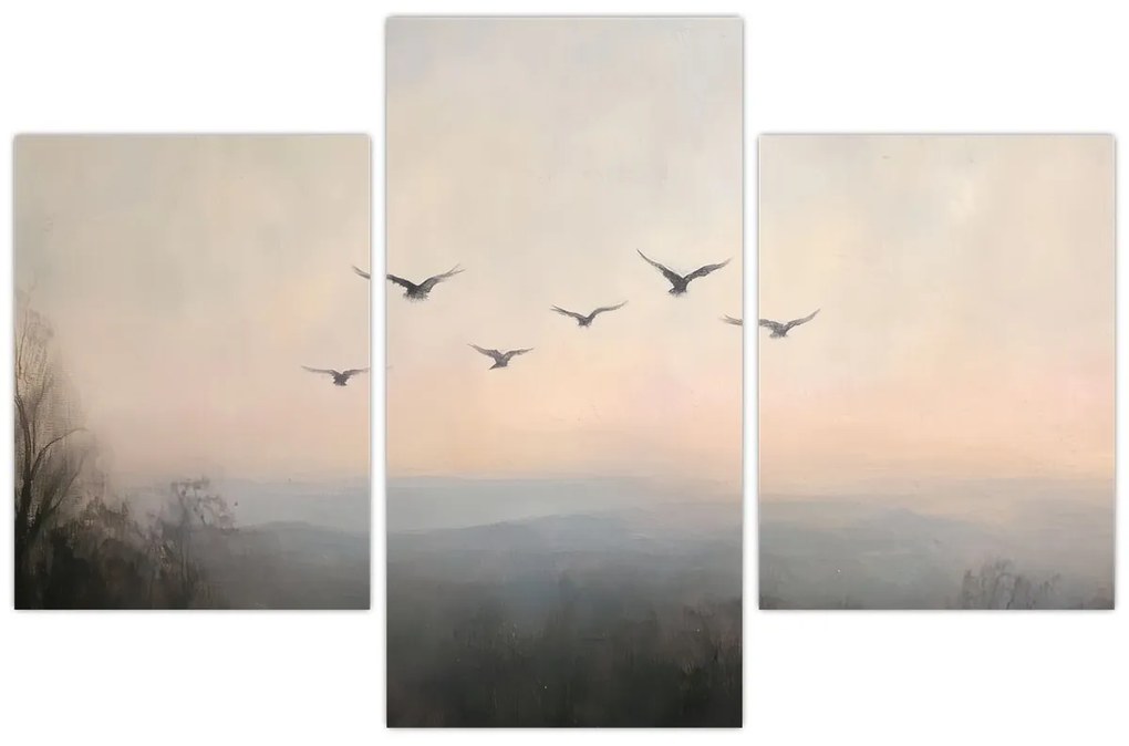 Obraz - Hejno vtákov (90x60 cm)