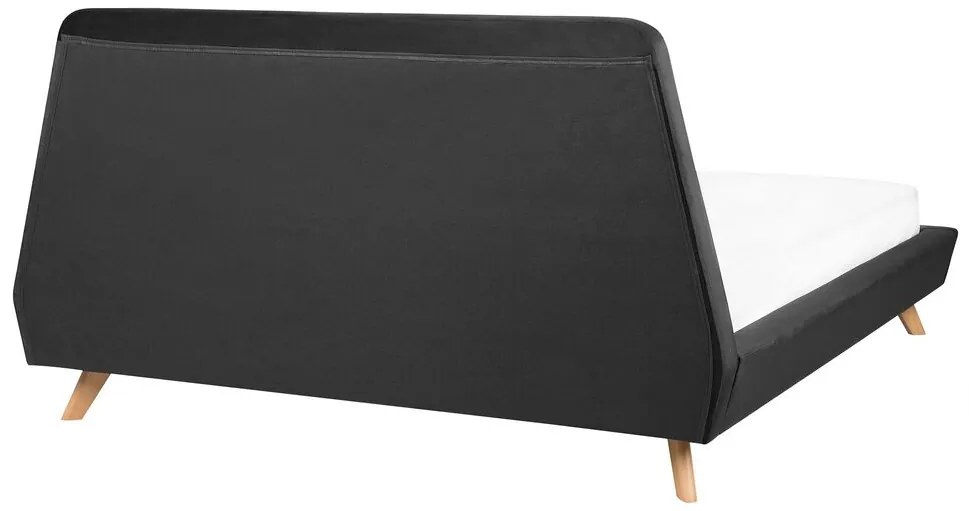 Čierna posteľ so zamatovým poťahom 160x200 cm VIENNE Beliani