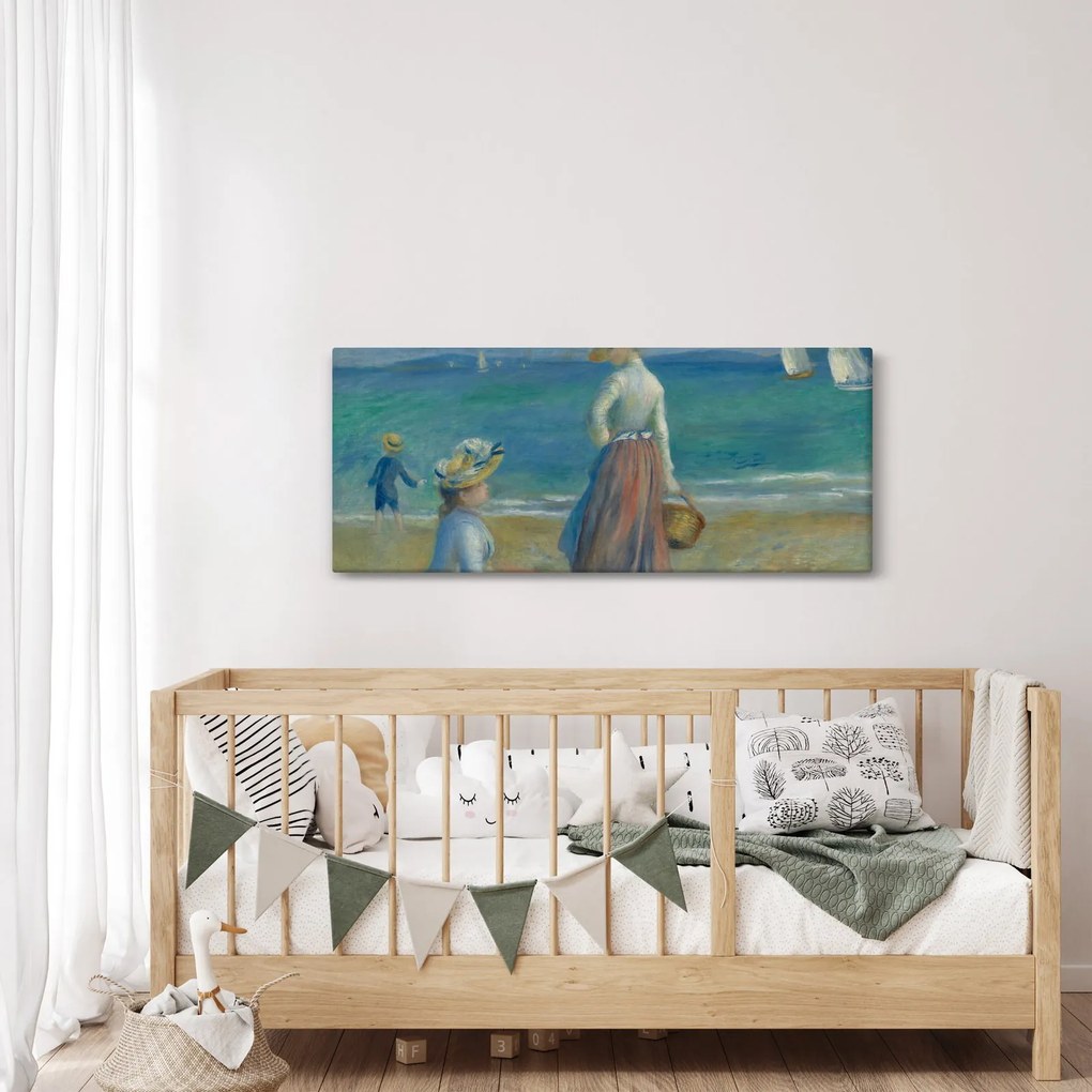 Obraz - Auguste Renoir, Figures on the Beach, reprodukcia (120x50 cm)