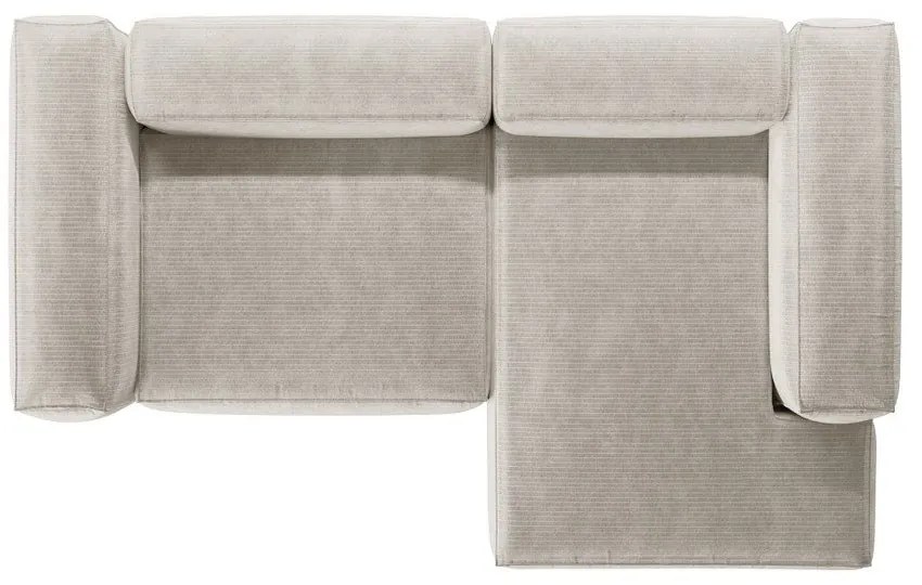 Béžová menčestrová rohová pohovka (pravý roh/s leňoškou) Bergano – Cosmopolitan Design