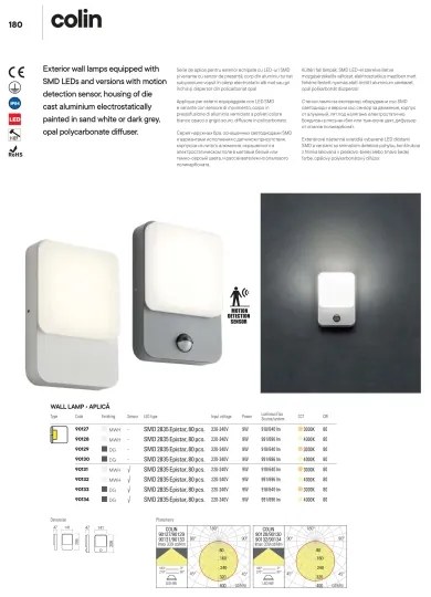 Redo 90128 - LED Vonkajšie nástenné svietidlo COLIN LED/9W/230V 4000K IP54 biela