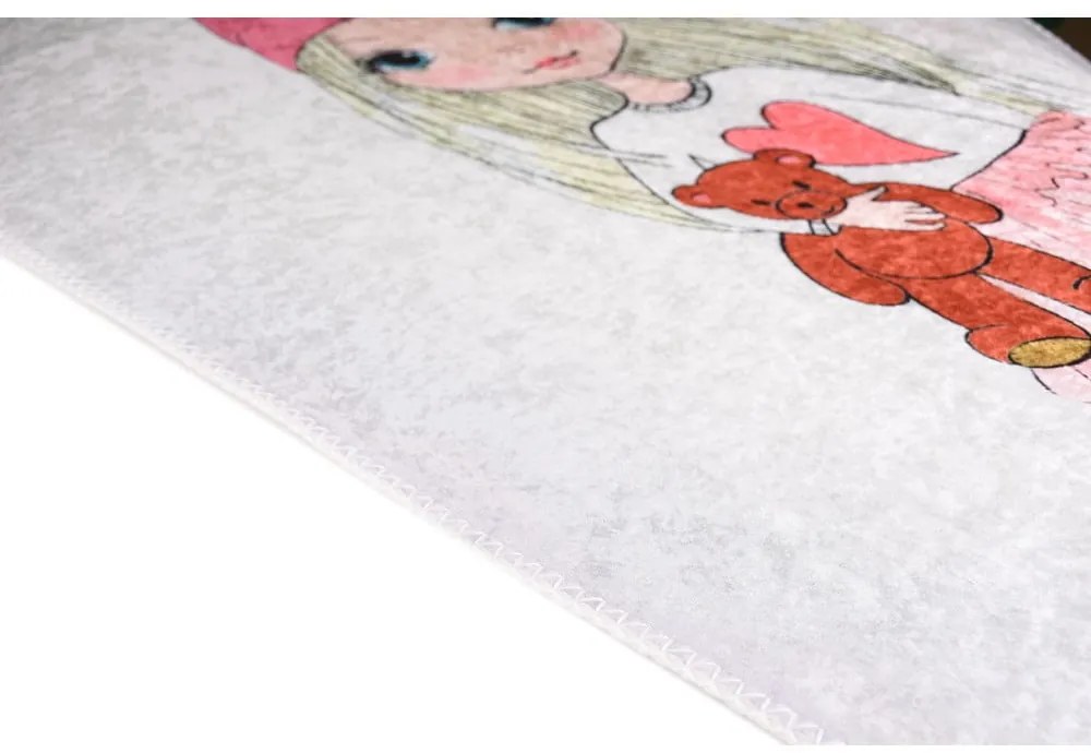 Prateľný detský koberec 120x180 cm Cute Girl and the Bear – Vitaus