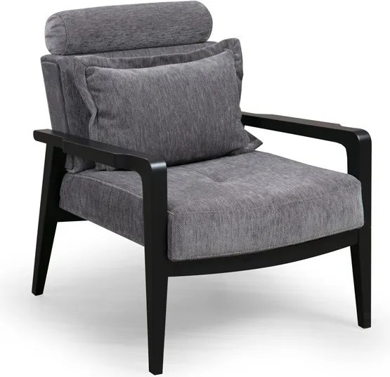 Křeslo Apollo z masivu šedé/černé