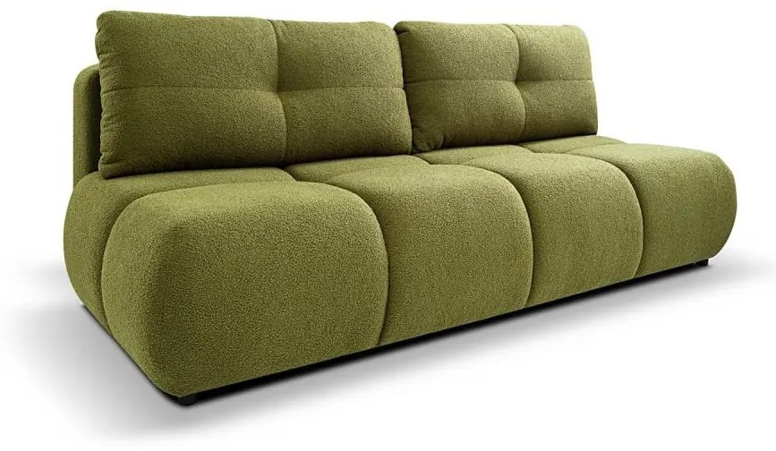 Rozkladacia trojmiestna pohovka NUORO so úložným priestorom, zelená