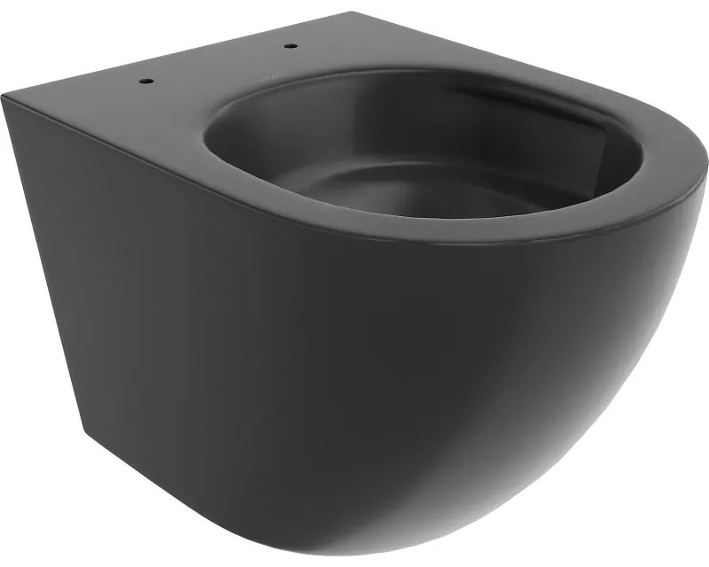 Mexen Lena, závesná WC misa 490x360x340 mm, Rimless Tornádo, čierna matná, 3322XX85T