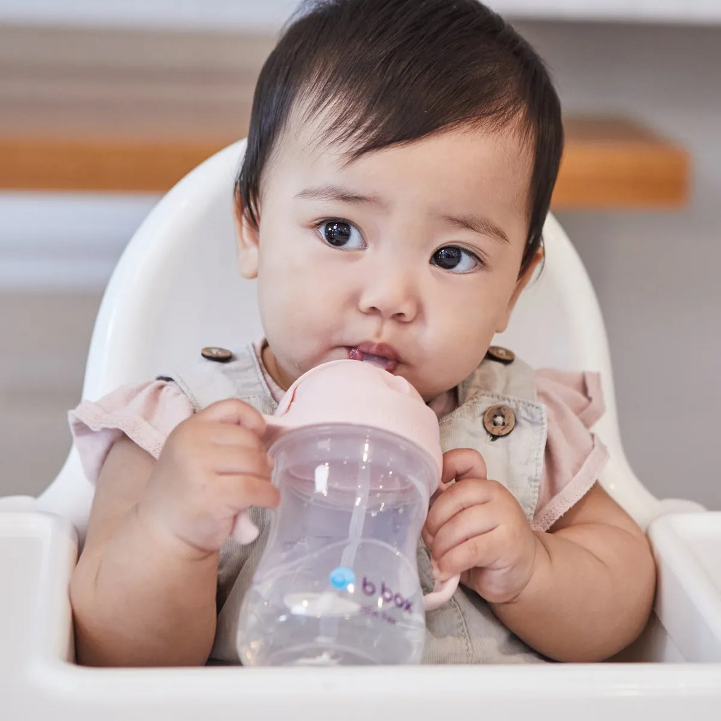 Hrnček so slamkou - ružový 240 ml