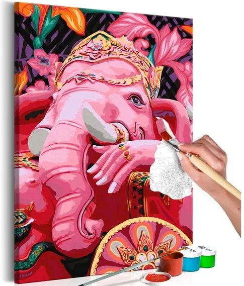 DIY set na tvorbu vlastného obrazu na plátne Artgeist Ganesha, 60 × 40 cm