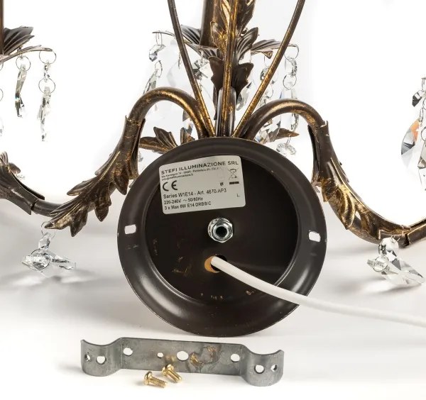 ONLI - Nástenné svietidlo TERESA 3xE14/6W/230V bronzová