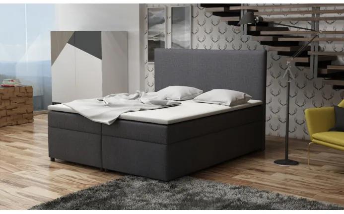 Boxspringová posteľ 160x200 s nožičkami 5 cm MIRKA - čiernošedá