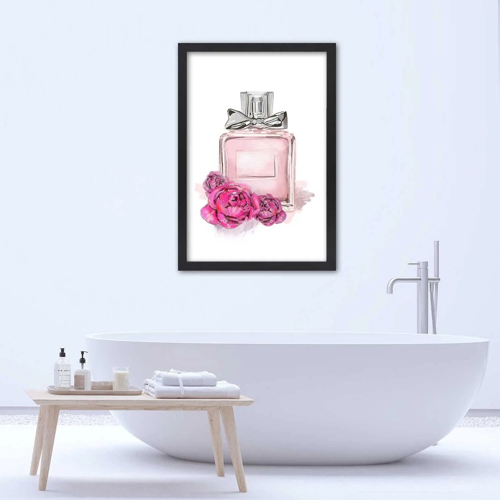 Gario Plagát Kvety a parfum vo flakóne Farba rámu: Bez rámu, Rozmery: 30 x 45 cm