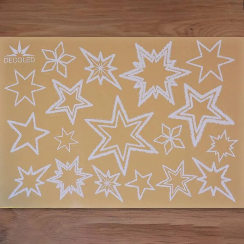 DECOLED Dekorativní polep do oken A3 hvězdy