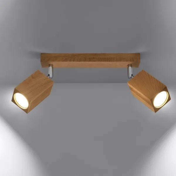 Sollux SL.1036 - Bodové svietidlo KEKE 2xGU10/40W/230V dub