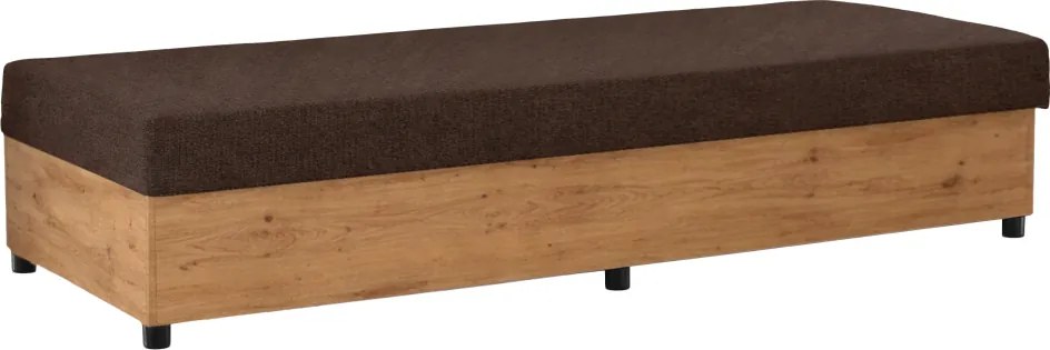 Váľanda s úložným priestorom, dub craft zlatý/hnedá, KONRI