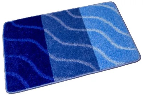Kúpeľňový koberček FIORI modrý, pruhy