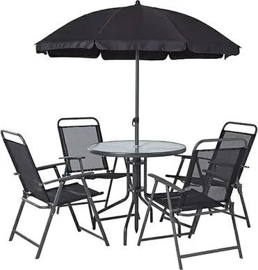 Záhradný set LETICIA GREY (stôl, stoličky, dáždnik )