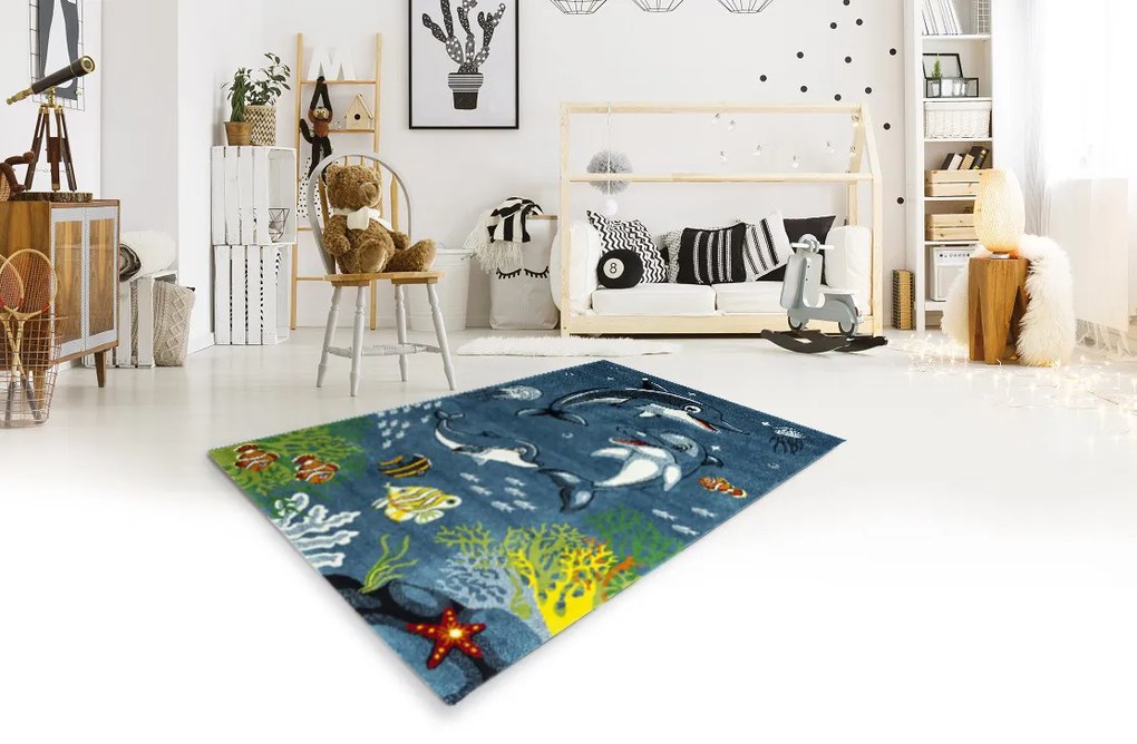 Detský kusový koberec Diamond Kids 24223/30, 120x170, modrá, detská izba, Medipa (Merinos)